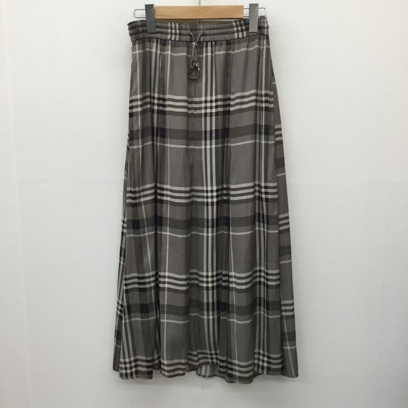 グローバルワーク GLOBAL WORK スカート ロングスカート S チェック 茶 / ブラウン / レディース USED 古着 中古 10138074