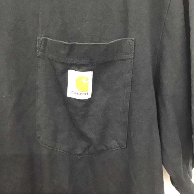 カーハート Carhartt Tシャツ 半袖 半袖カットソー プリントTシャツ クルーネックカットソー XXL 無地 黒 / ブラック / メンズ USED 古着 中古 10137666