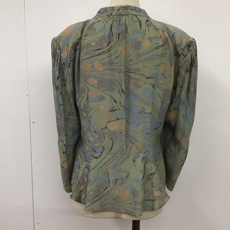 スローバイスライ THROW by SLY シャツ、ブラウス 七分袖 030ES030-1220 FRONT BUTTON SHIRRING BL パフスリーブ 肩パット FREE 総柄 マルチカラー / マルチカラー / レディース USED 古着 中古 10109488