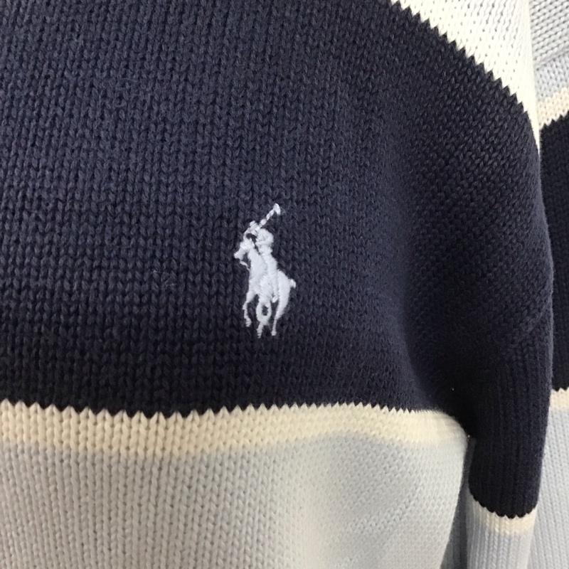 ポロバイラルフローレン Polo by RALPH LAUREN ニット、セーター 長袖 長袖ニットカットソー ニット セーター クルーネックニット L ボーダー柄 マルチカラー / マルチカラー / メンズ USED 古着 中古 10124582