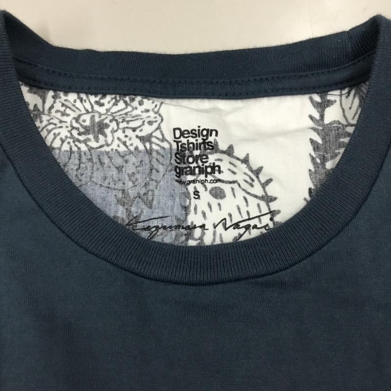 デザインティーシャツストアグラニフ Designtshirtsstoregraniph Tシャツ 半袖 半袖カットソー プリントTシャツ クルーネックカットソー S プリント 紺 / ネイビー /  メンズ USED 古着 中古 10113285