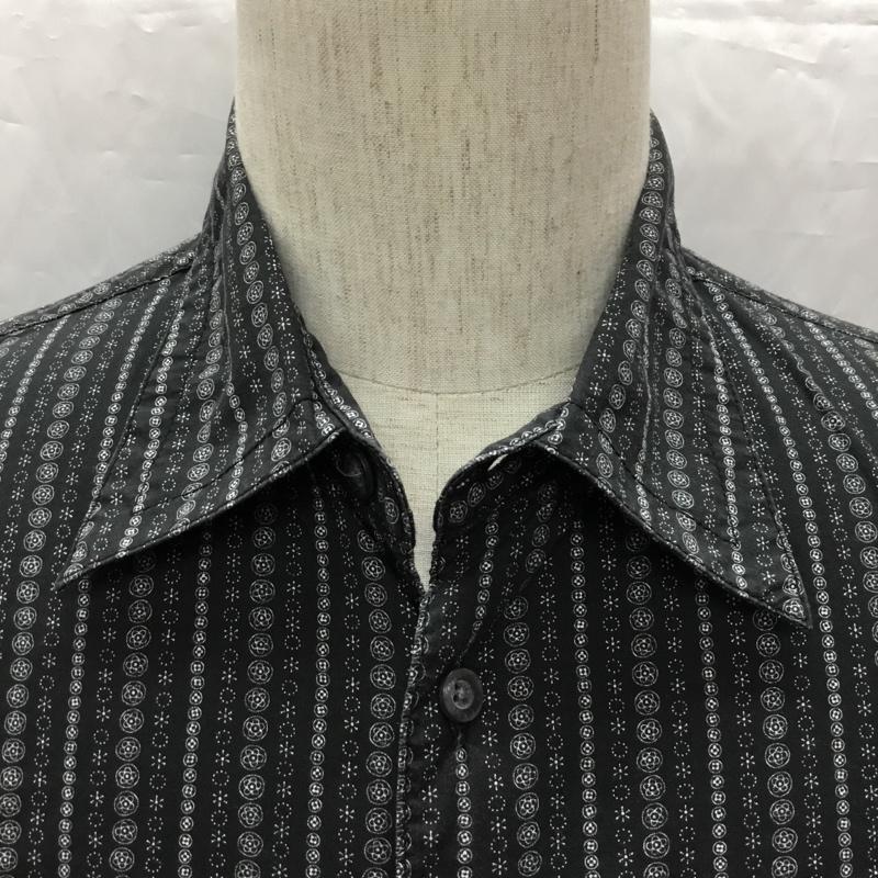 カルヴァン クライン ジーンズ Calvin Klein Jeans シャツ、ブラウス 半袖 半袖シャツ カラーシャツ 半袖カットソー 柄シャツ M ロゴ、文字 黒 / ブラック /  メンズ USED 古着 中古 10108724