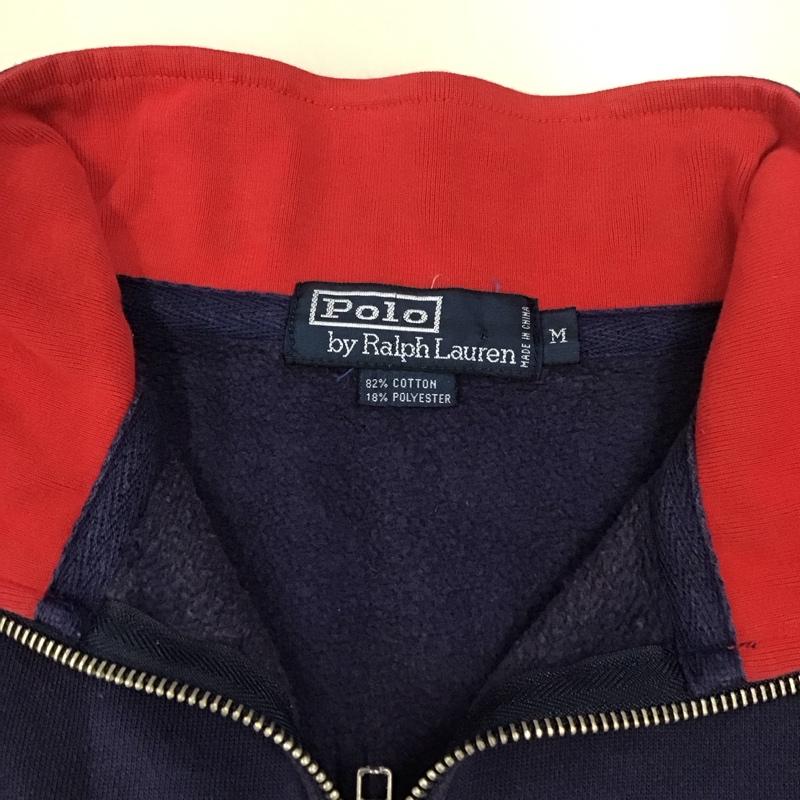ポロバイラルフローレン Polo by RALPH LAUREN トレーナー 長袖 ハーフジップ M 無地 紺 / ネイビー / メンズ USED 古着 中古 10111840