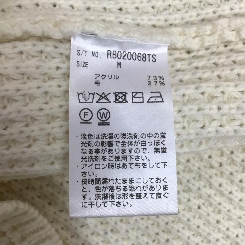 レイジブルー RAGEBLUE ニット、セーター 長袖 長袖ニットカットソー ニット セーター クルーネックニット M 無地 白 / ホワイト / メンズ USED 古着 中古 10116276