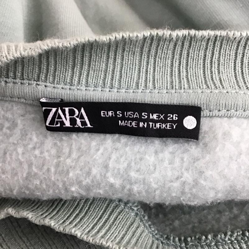 ザラ ZARA トレーナー 長袖 長袖トレーナー スウェット クルーネック リブスウェットカットソー S 無地 緑 / グリーン / レディース USED 古着 中古 10117856