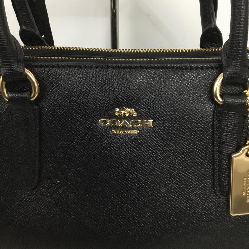 コーチ COACH ハンドバッグ ハンドバッグ F44958 サリー キャリーオール ショルダー 2WAY ロゴ、文字 黒 / ブラック / レディース USED 古着 中古 10130789