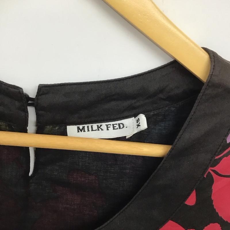 ミルクフェド MILKFED. ワンピース ひざ丈スカート 0382902 半袖 XS 総柄 マルチカラー / マルチカラー /  レディース USED 古着 中古 10133560