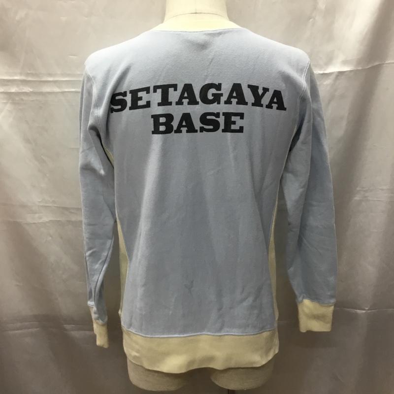 セタガヤベース 世田谷ベース トレーナー 長袖 M プリント 水色 / ライトブルー / メンズ USED 古着 中古 10108987