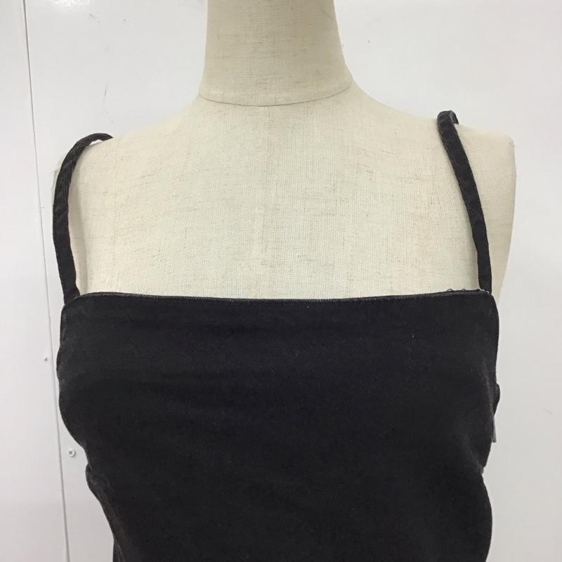 ザラ ZARA ワンピース ミニスカート 8197 082 800 キャミソール デニム ストレッチ XS 無地 黒 / ブラック / レディース USED 古着 中古 10114998