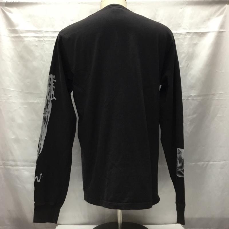 ステューシー STUSSY カットソー 長袖 長袖カットソー プリントTシャツ クルーネックカットソー ロングスリーブカットソー M ロゴ、文字 黒 / ブラック / メンズ USED 古着 中古 10106594