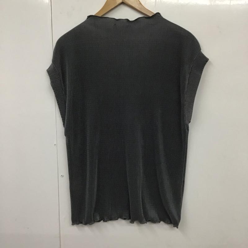ザラ ZARA カットソー 半袖 1131 409 407 プリーツ フレンチスリーブ M 無地 灰 / グレー / レディース USED 古着 中古 10131316