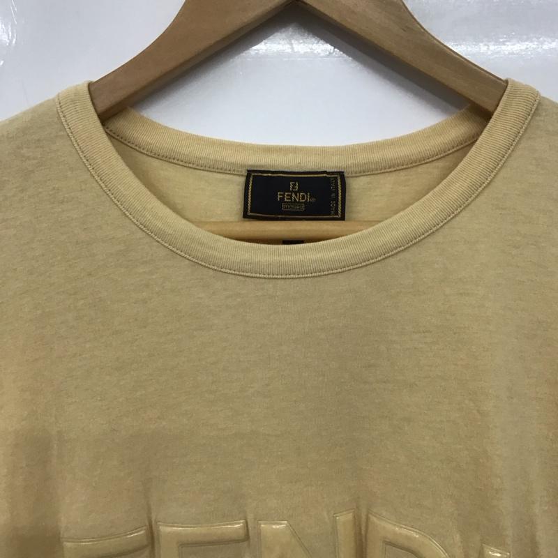 フェンディ FENDI Tシャツ 半袖 42 ロゴ、文字 ベージュ / ベージュ / レディース USED 古着 中古 10133310