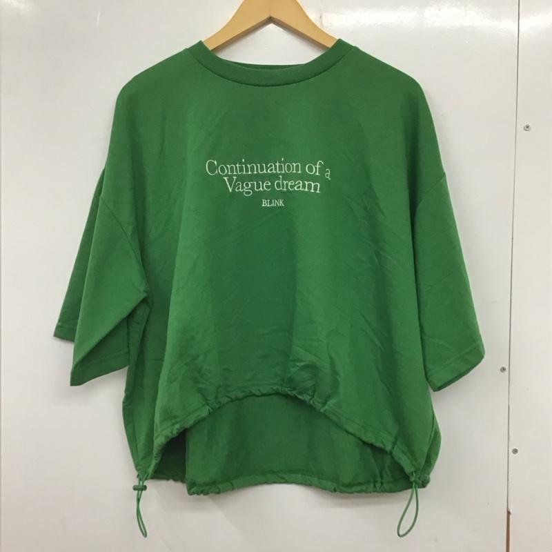 サマンサモスモス Samansa Mos2 カットソー 半袖 半袖カットソー 無地Tシャツ クルーネックカットソー FREE ロゴ、文字 緑 / グリーン / レディース USED 古着 中古 10135619