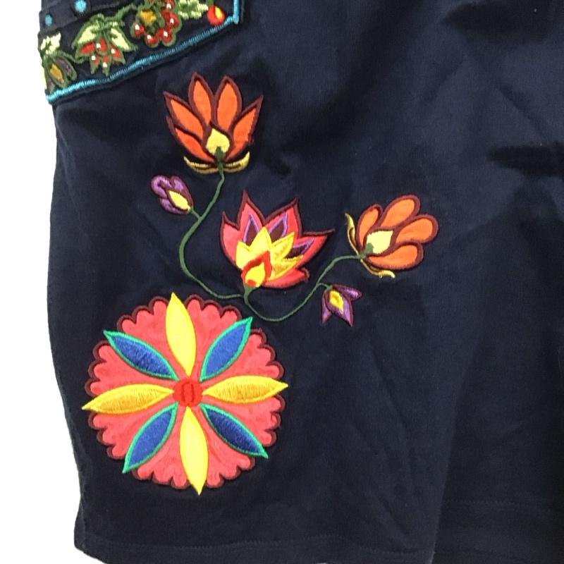 デシグアル Desigual カットソー 半袖 M67T24E4 クルーネック M 刺繍 紺 / ネイビー / レディース USED 古着 中古 10131095