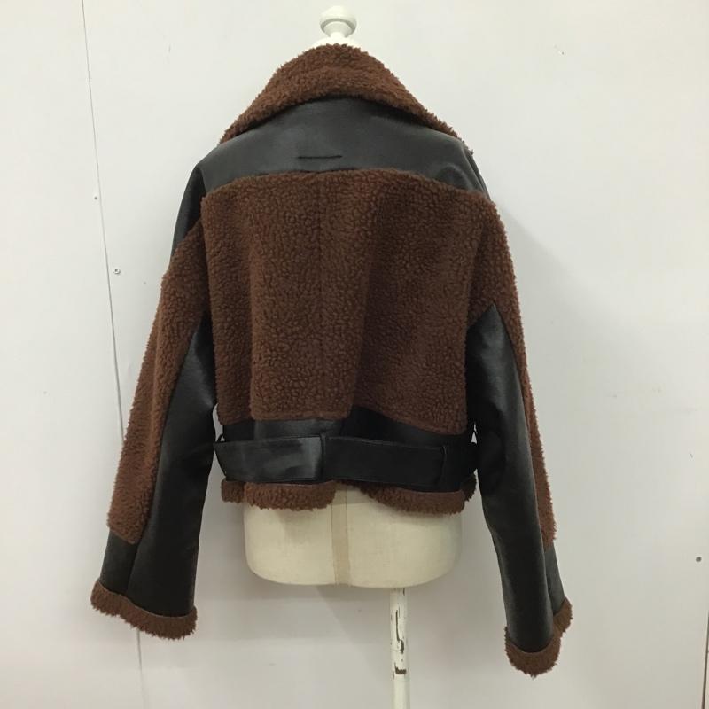 ジーナシス JEANASIS ジャケット、上着 ジャケット、ブレザー js071335mw ボア切替ジャケット アウター B-3 FREE 無地 茶 / ブラウン / レディース USED 古着 中古 10105550