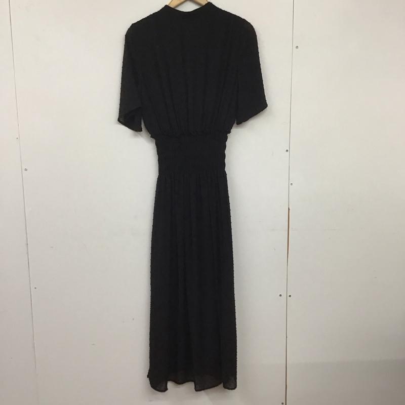 ザラ ZARA ワンピース ロングスカート 8741 263 800 半袖 フレアスリーブ スキッパーワンピース ギャザー XS ドット 黒 / ブラック / レディース USED 古着 中古 10138644