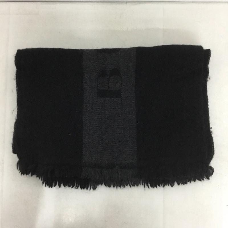 バーバリーブラックレーベル BURBERRY BLACK LABEL マフラー マフラー ロゴ、文字 黒 / ブラック / メンズ USED 古着 中古 10138547
