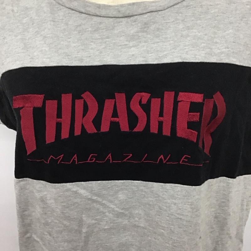 ジュエティ jouetie カットソー 半袖 081210601100 THRASHERmagazine Tシャツ コラボ M ロゴ、文字 灰 / グレー / レディース USED 古着 中古 10125255