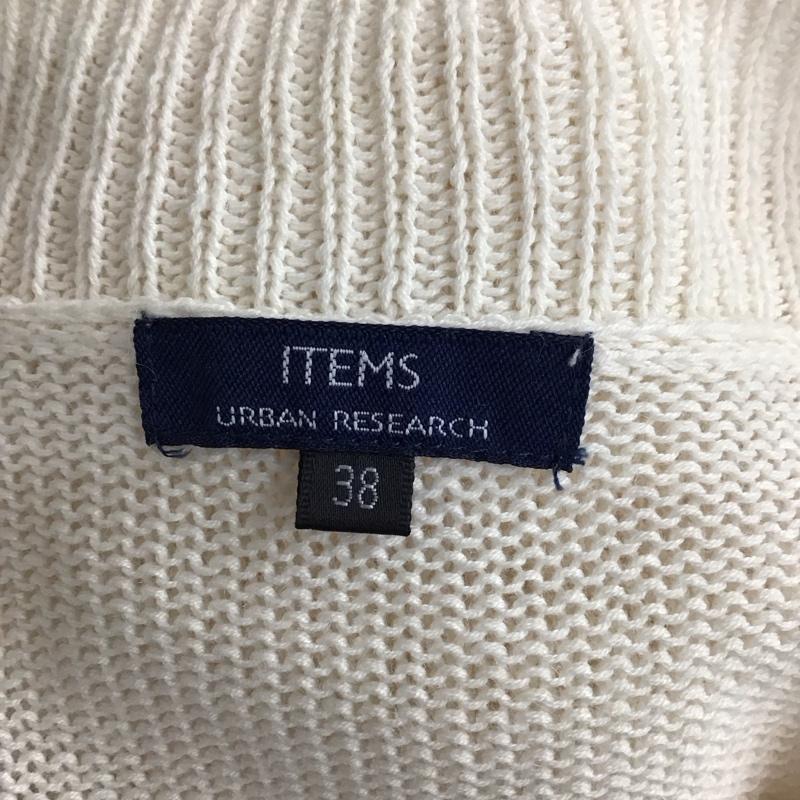 アイテムズ アーバンリサーチ ITEMS URBAN RESEARCH ニット、セーター 半袖 WH75-12Y013 半袖ニットカットソー クルーネックカットソー 38 無地 白 / ホワイト / レディース USED 古着 中古 10117273