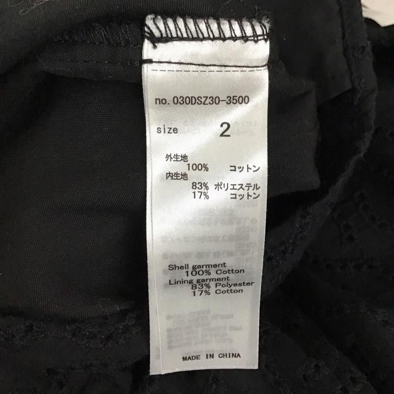 スライ SLY シャツ、ブラウス 半袖 030dsz30-3500 TUCKSLEEVECOTTONLACEトップス 半袖シャツ フレアシャツ 2 無地 黒 / ブラック / レディース USED 古着 中古 10115972