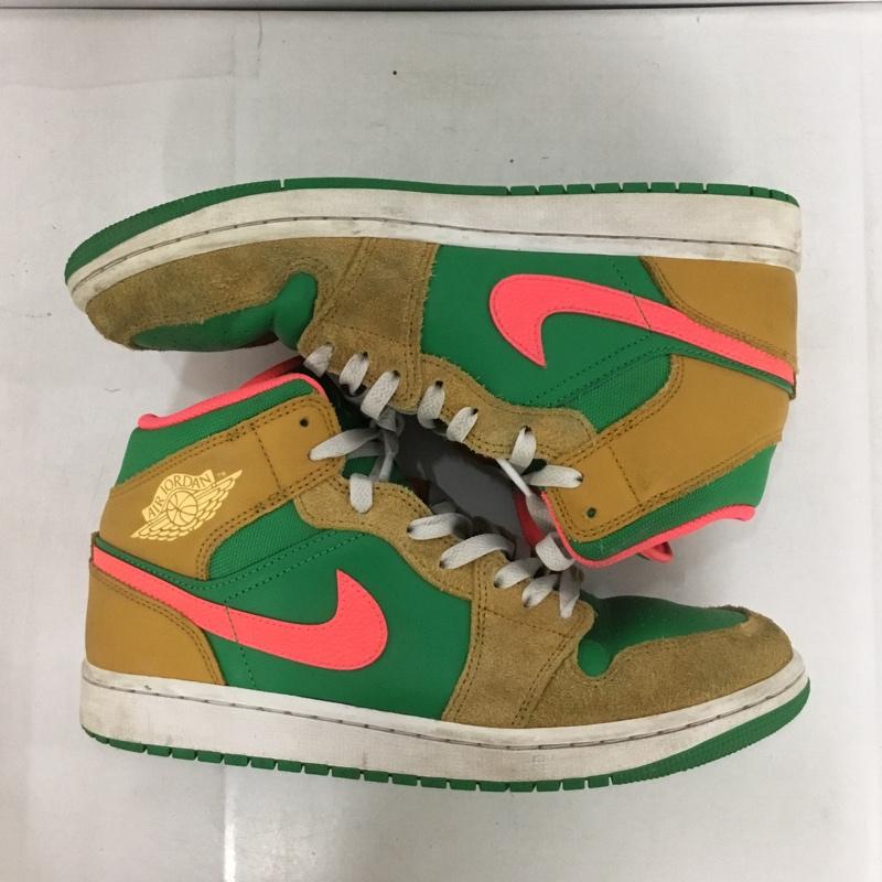 ナイキ NIKE スニーカー スニーカー DX4332-700 AIR JORDAN 1 MID SE 27cm 箱有 27.0cm ロゴ、文字 桃 / ピンク / X ベージュ / ベージュ / X 緑 / グリーン / メンズ USED 古着 中古 10137374