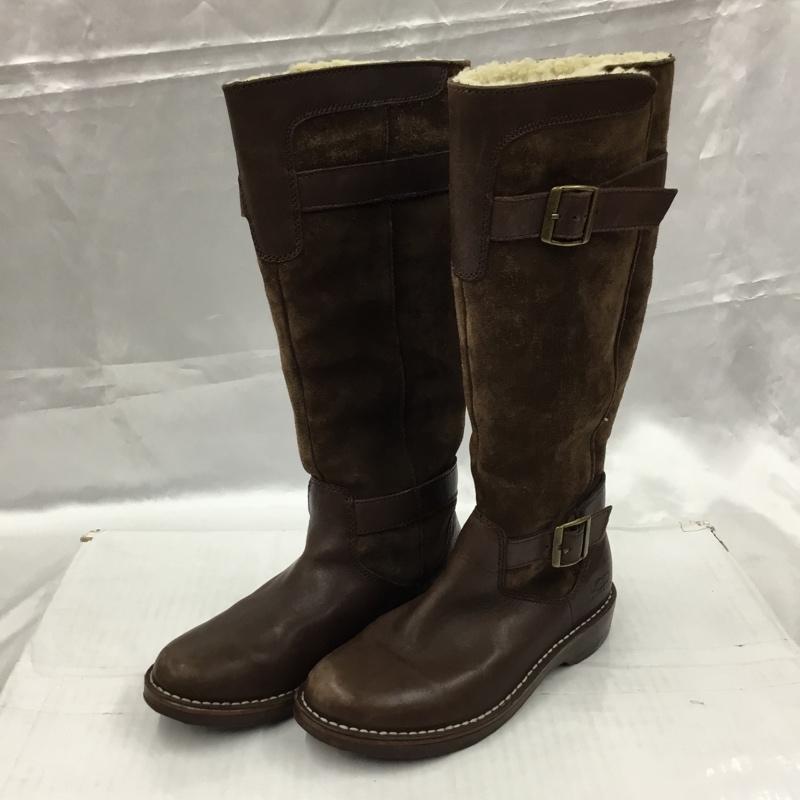 アグ UGG ブーツ ロングブーツ 5187 Dunwich ボア 23cm 23.0cm ロゴ、文字 茶 / ブラウン / レディース USED 古着 中古 10103615