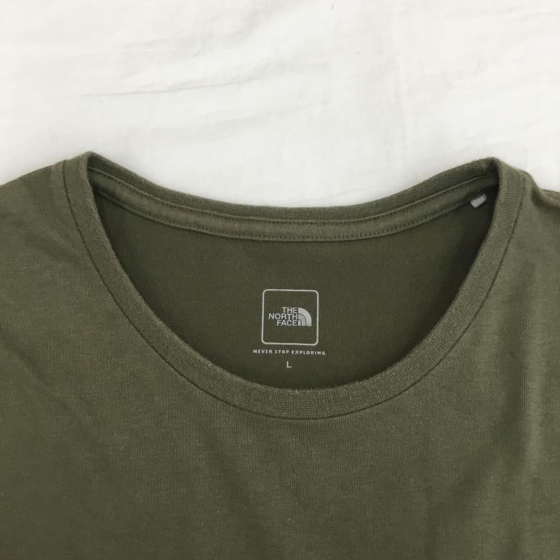 ザノースフェイス THE NORTH FACE Tシャツ 半袖 NTW31615 L プリント X ロゴ、文字 緑 / グリーン / レディース USED 古着 中古 10128109
