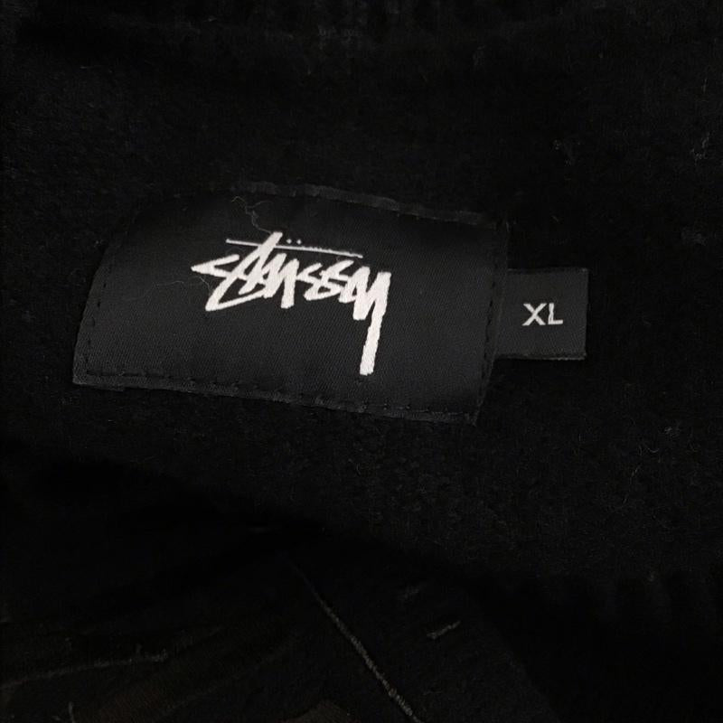 ステューシー STUSSY ニット、セーター 長袖 クルーネック XL ロゴ、文字 黒 / ブラック / メンズ USED 古着 中古 10111866