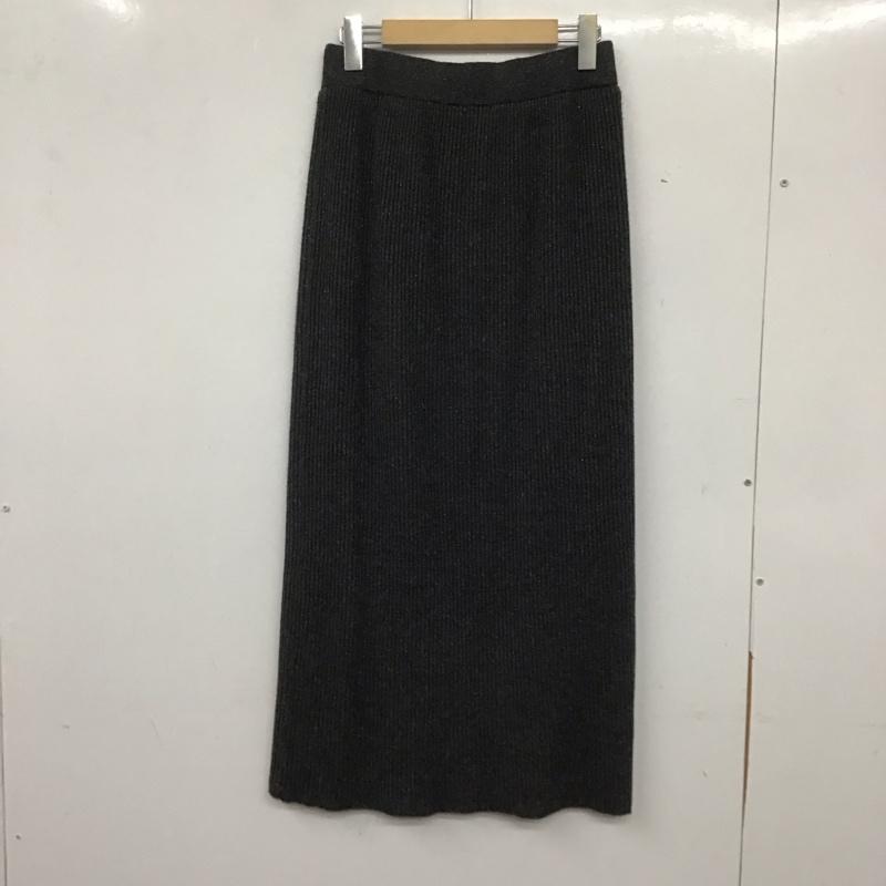 ニコアンド niko and... スカート ロングスカート NKN36526RM リブニットスカート ラメ M 無地 黒 / ブラック / レディース USED 古着 中古 10138976