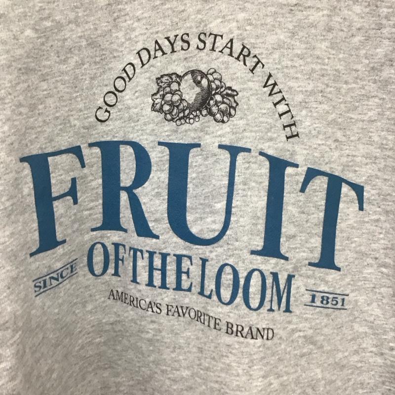 フルーツオブザルーム FRUIT OF THE LOOM トレーナー 長袖 長袖トレーナー スウェット クルーネック プルオーバー L ロゴ、文字 灰 / グレー / メンズ USED 古着 中古 10134015