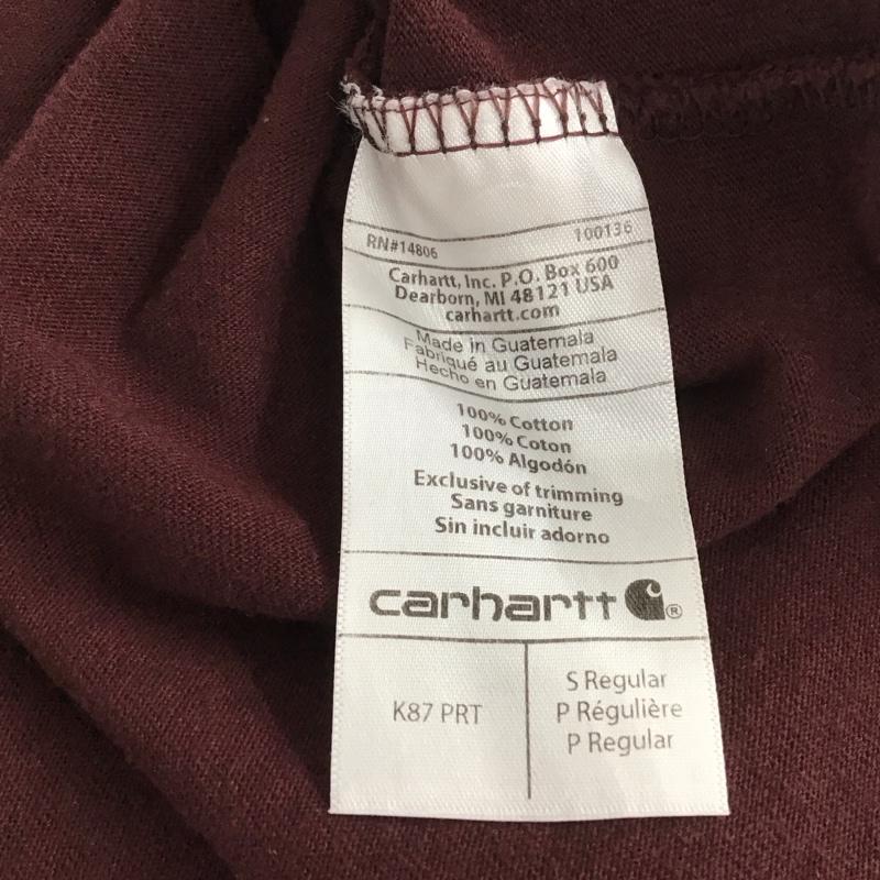 カーハート Carhartt Tシャツ 半袖 半袖カットソー プリントTシャツ クルーネックカットソー S ロゴ、文字 えんじ / ワインレッド / メンズ USED 古着 中古 10133495