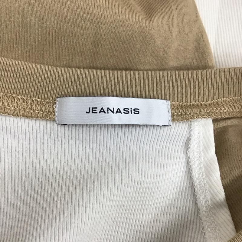 ジーナシス JEANASIS カットソー 半袖 JS063219SB レイヤード風 FREE 無地 白 / ホワイト / X ベージュ / ベージュ / レディース USED 古着 中古 10119382