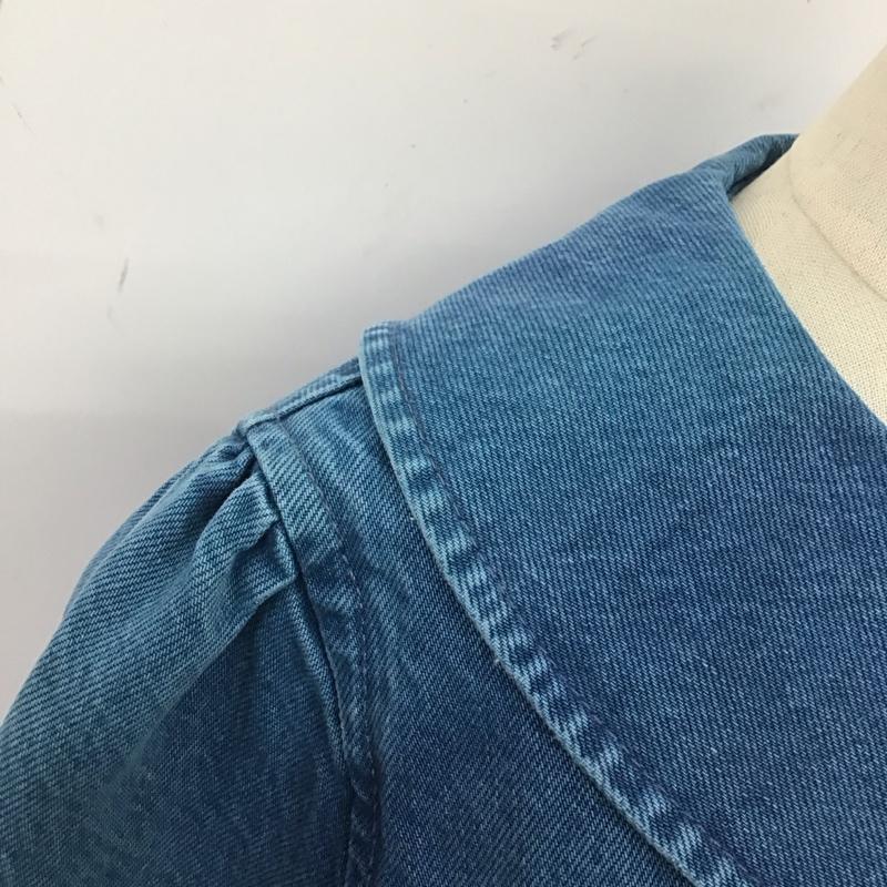 ザラ ZARA ジャケット、上着 ジャケット、ブレザー 6688 002 409 クロップド丈 丸襟 デニムジャケット M 無地 青 / ブルー / レディース USED 古着 中古 10109707