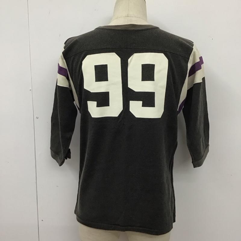 チャンピオン Champion Tシャツ 七分袖 カットソー L ロゴ、文字 黒 / ブラック / X 白 / ホワイト / X 紫 / パープル /  メンズ USED 古着 中古 10111205