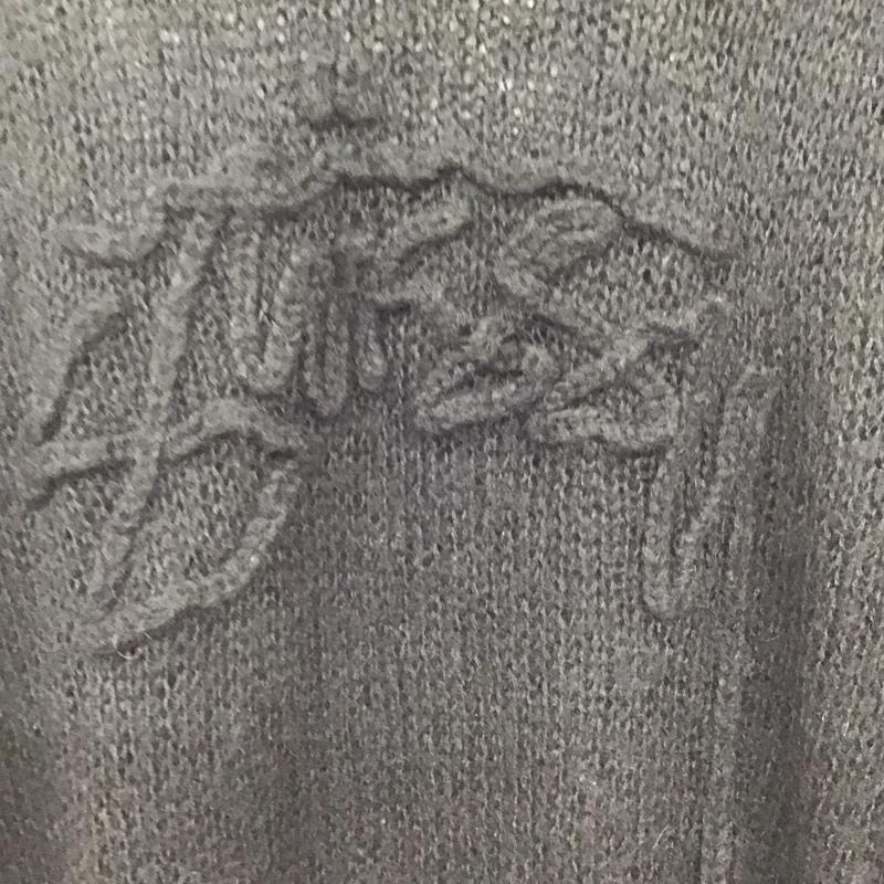 ステューシー STUSSY ニット、セーター 長袖 長袖ニットカットソー クルーネック セーター XL ロゴ、文字 黒 / ブラック / メンズ USED 古着 中古 10133963