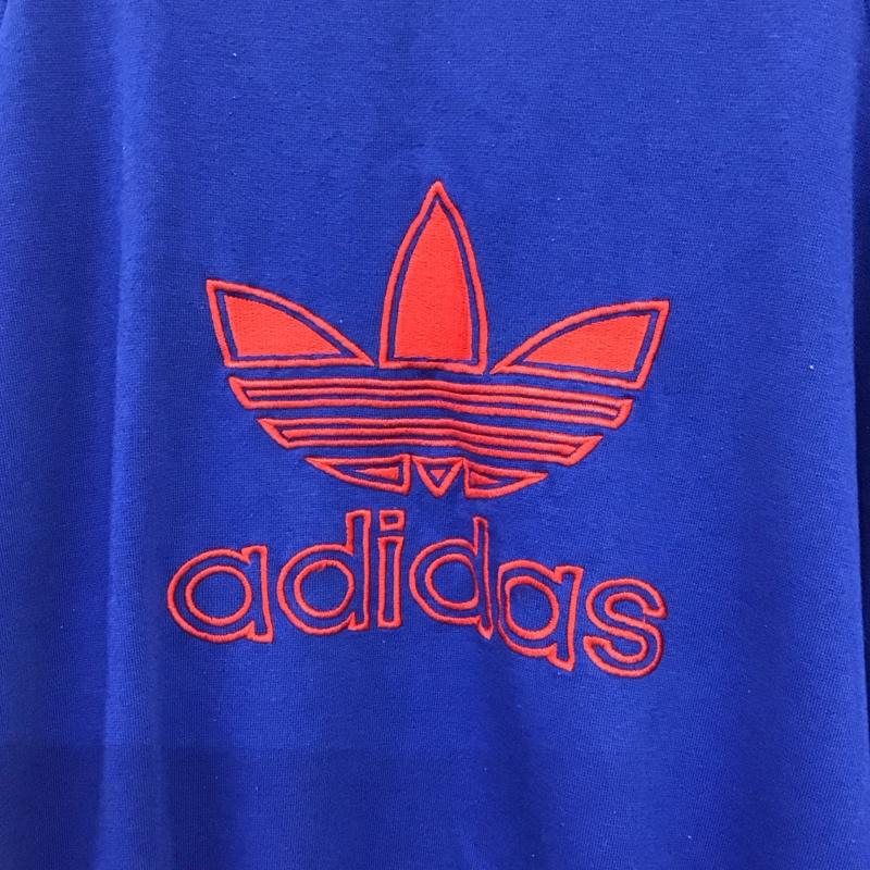 アディダス adidas トレーナー 長袖 刺繍 青 / ブルー / メンズ USED 古着 中古 10134628