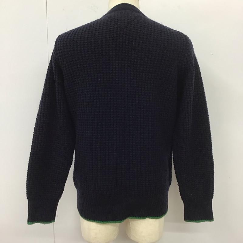 トミーヒルフィガー TOMMY HILFIGER ニット、セーター 長袖 長袖ニットカットソー ニット セーター Vネックニット L ロゴ、文字 紺 / ネイビー / メンズ USED 古着 中古 10112589