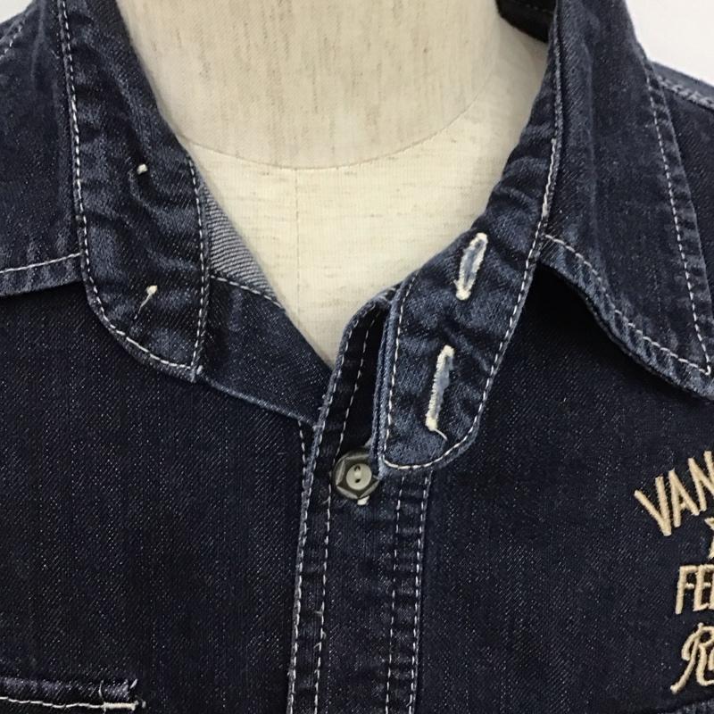 ヴァンソン VANSON シャツ、ブラウス 長袖 長袖シャツ カラーシャツ ポケットシャツ 長袖カットソー 古着 ヴィンテージ XXL ロゴ、文字 インディゴ / インディゴ / メンズ USED 古着 中古 10106784