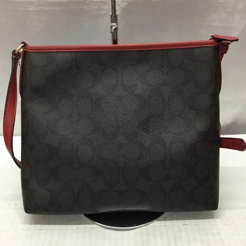 コーチ COACH ショルダーバッグ ショルダーバッグ F29210 シグネチャー ロゴ、文字 赤 / レッド / X ダークブラウン / ダークブラウン / レディース USED 古着 中古 10117647