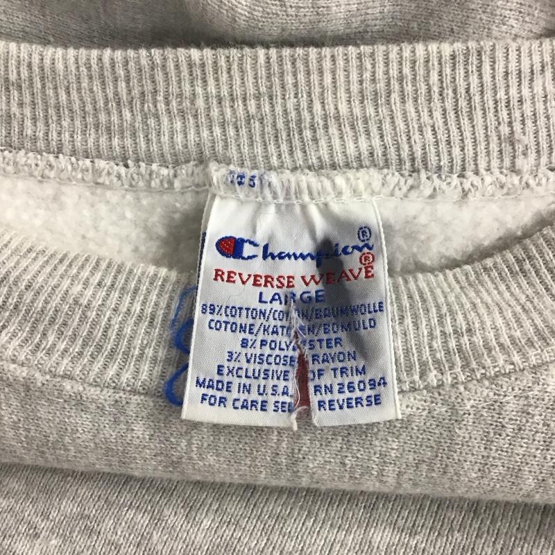 チャンピオン Champion トレーナー 長袖 長袖トレーナー スウェット クルーネック プルオーバー L プリント 灰 / グレー / メンズ USED 古着 中古 10130585