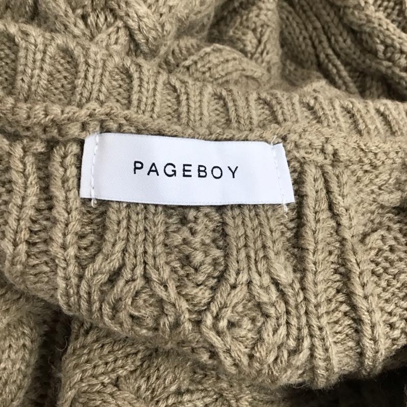 ページボーイ PAGEBOY ニット、セーター 長袖 長袖ニットカットソー ニット セーター Vネックニット FREE 総柄 茶 / ブラウン / レディース USED 古着 中古 10119435