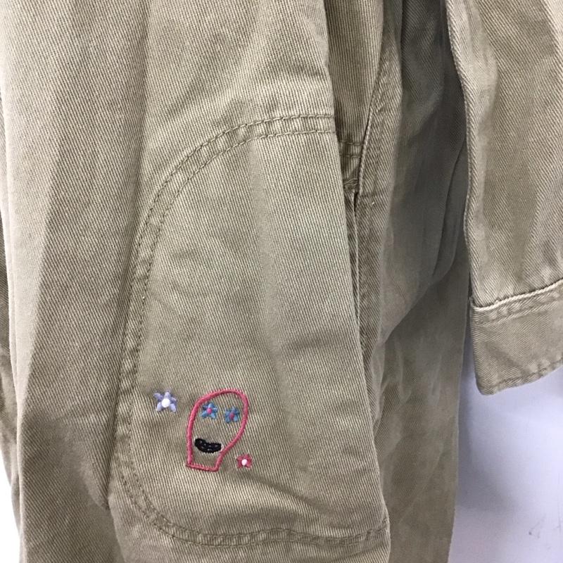 チチカカ TITICACA ワンピース ひざ丈スカート GWC-BC-175 オトミ刺繍 ミリタリー シャツワンピース M 刺繍 ベージュ / ベージュ / レディース USED 古着 中古 10120750