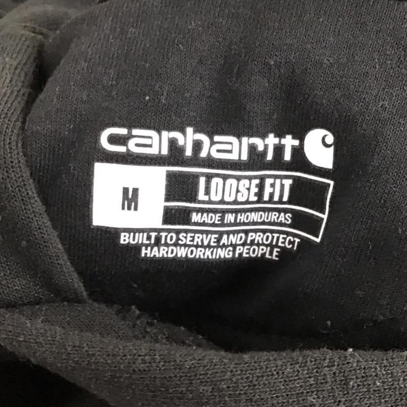 カーハート Carhartt パーカー 長袖 長袖パーカー フード付きパーカー プリントスウェット トレーナー M ロゴ、文字 黒 / ブラック /  メンズ USED 古着 中古 10121035