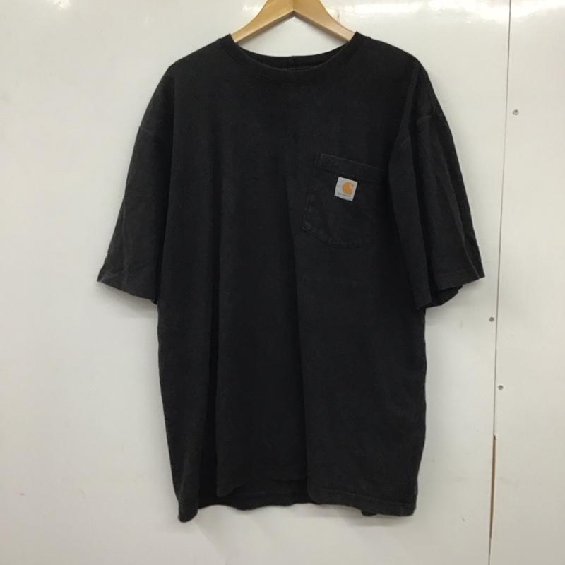 カーハート Carhartt Tシャツ 半袖 半袖カットソー プリントTシャツ クルーネックカットソー L ロゴ、文字 黒 / ブラック / メンズ USED 古着 中古 10137076