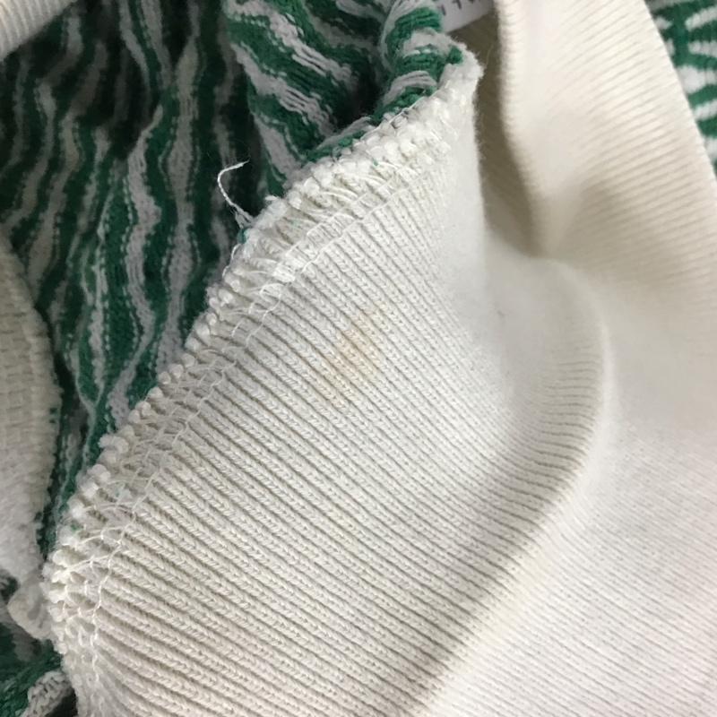 ザラ ZARA カットソー 半袖 半袖カットソー ポロシャツ カラーシャツ カジュアルシャツ L 総柄 白 / ホワイト / X 緑 / グリーン / レディース USED 古着 中古 10110843