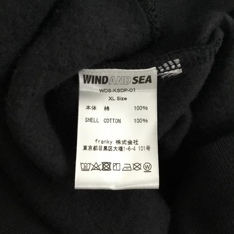 ウィンダンシー WIND AND SEA パーカー 長袖 ジップアップパーカー 長袖パーカー フード付きパーカー XL ロゴ、文字 黒 / ブラック / メンズ USED 古着 中古 10120659