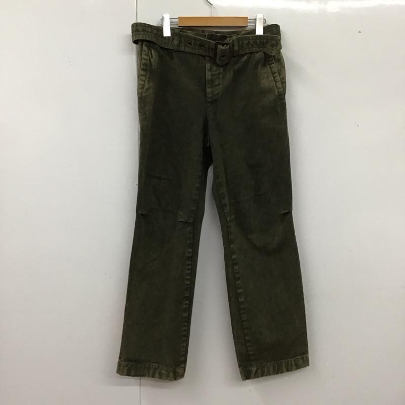 ワイズ Y s パンツ デニム、ジーンズ 後染め ベルト付き ワイドパンツ カジュアルパンツ 3 無地 カーキ / カーキ /  メンズ USED 古着 中古 10125033