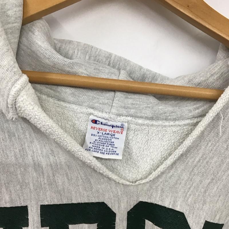 チャンピオン Champion パーカー 長袖 長袖パーカー プルオーバーパーカー スウェット 古着 90s 2段 XL ロゴ、文字 灰 / グレー / メンズ USED 古着 中古 10130578