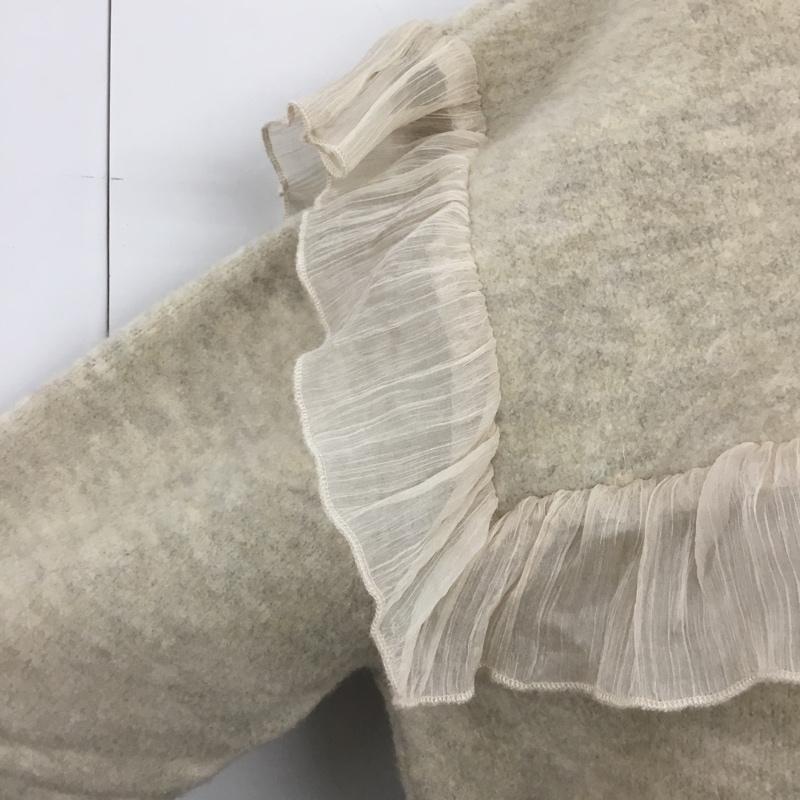 ザラ ZARA ニット、セーター 長袖 長袖ニットカットソー ニット セーター クルーネックニット XS 無地 ベージュ / ベージュ /  レディース USED 古着 中古 10110305