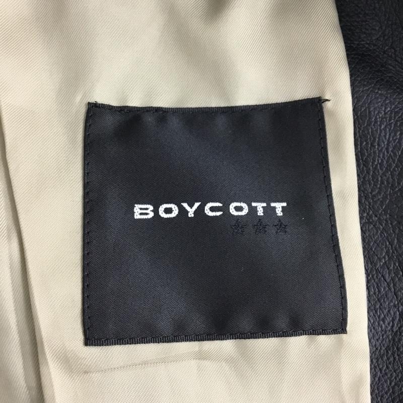 ボイコット BOYCOTT ジャケット、上着 ジャケット、ブレザー レザージャケット カジュアルジャケット ライダース ジップアップジャケット ヴィンテージ 古着 無地 黒 / ブラック / メンズ USED 古着 中古 10109406